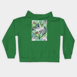 Little Elephant on a Jungle Adventure – faded vintage version Kids Hoodie